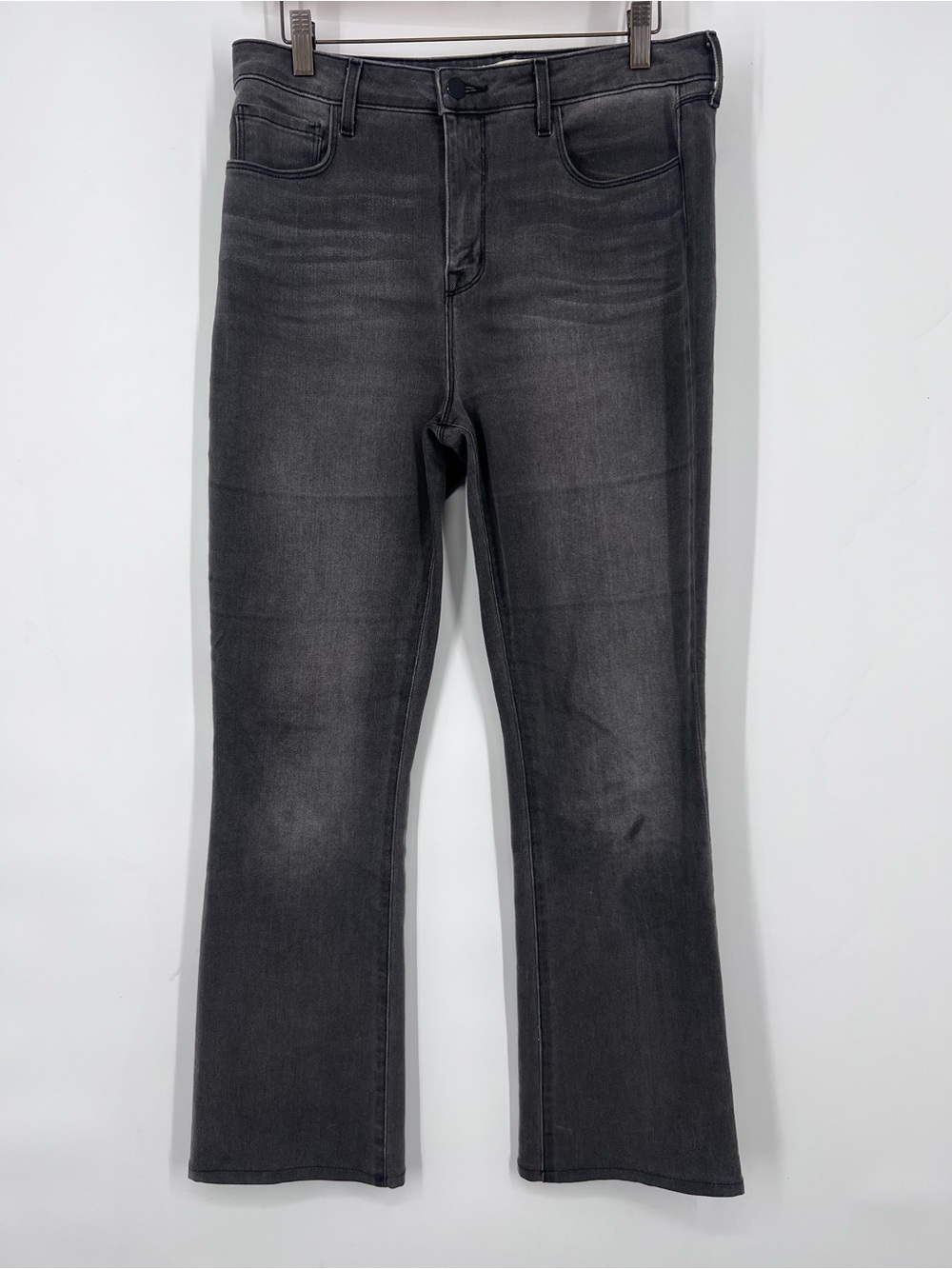 L’agence Ruth Straight Leg High Rise Cropped Jeans in Vintage Grey 31